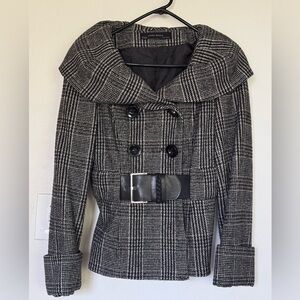 Zara Basic Tweed Belted Coat